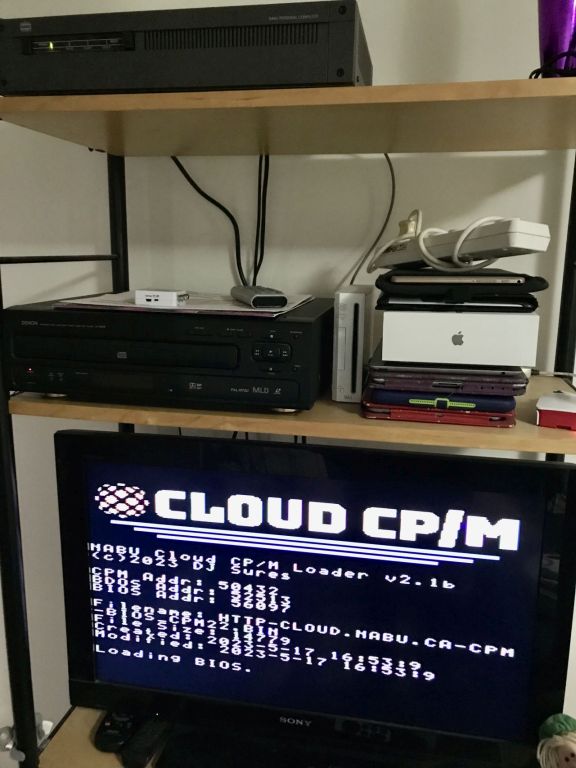 NABU Setup with TV running Cloud CP/M